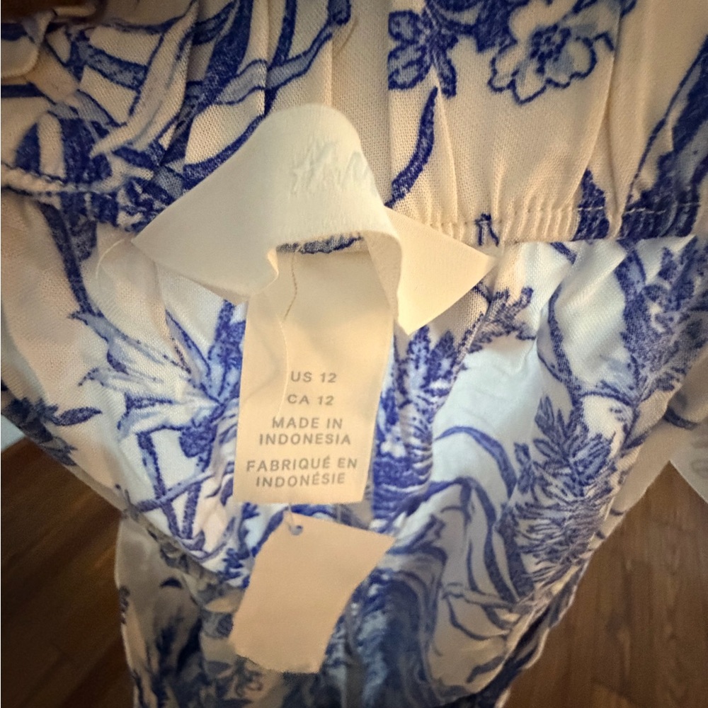 H&M Blue & White Wide Leg Pants - Picture 2 of 2